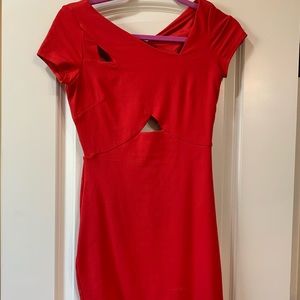 Bebe red cutout dress